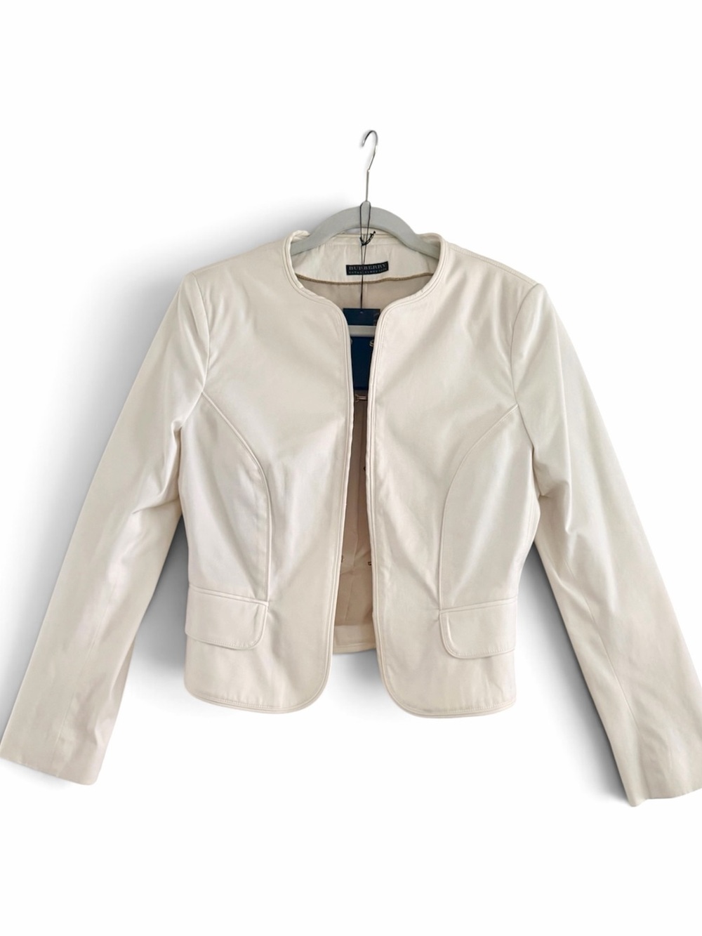 Burberry London 3199856 Natural White Cotton Jacket Blazer | Size 44 (Medium)